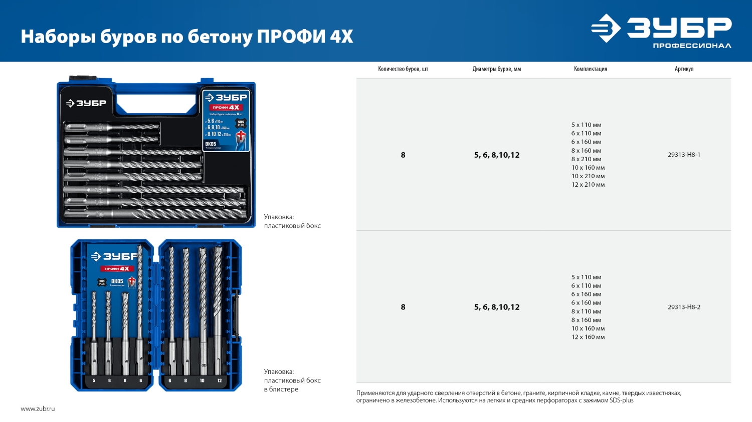ЗУБР ПРОФИ-4Х 16x1200 мм, SDS-plus бур (29313-1200-16)