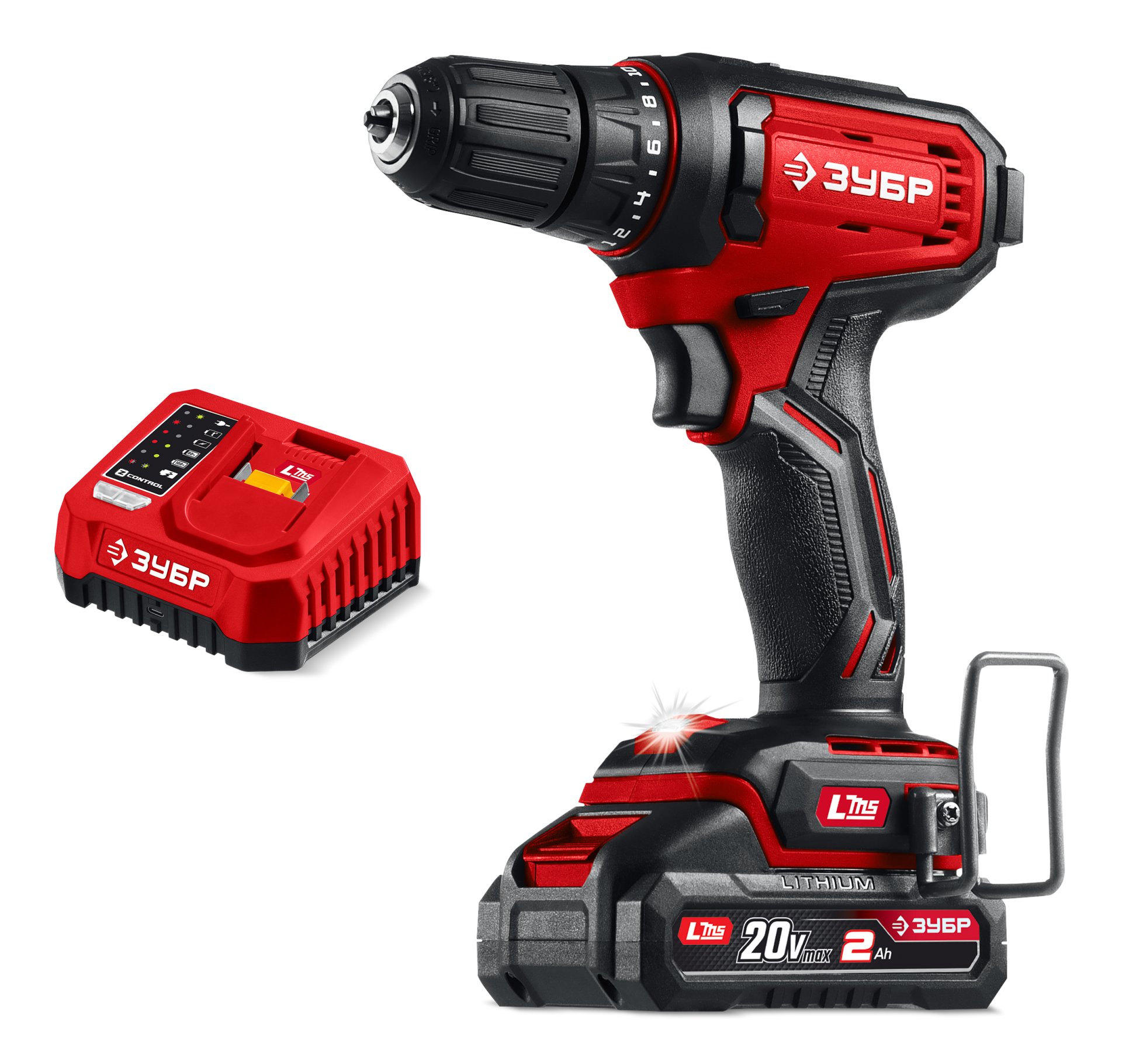 ЗУБР 20 В, 40 Н·м, 1 АКБ LMS (2 А·ч), дрель-шуруповерт (ДШ-40-21)