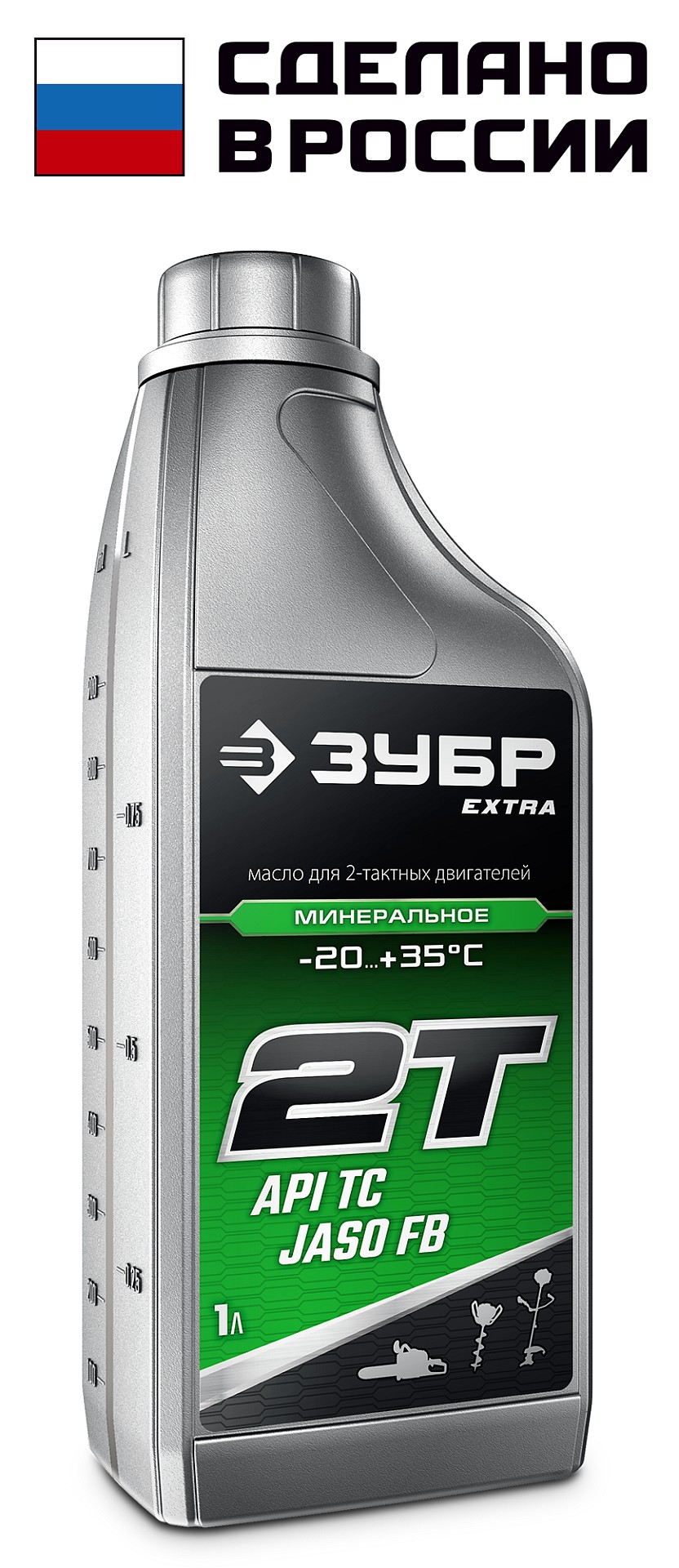 ЗУБР 2Т-М, 1 л, минеральное масло для 2-тактных двигателей, EXTRA (70602-1)