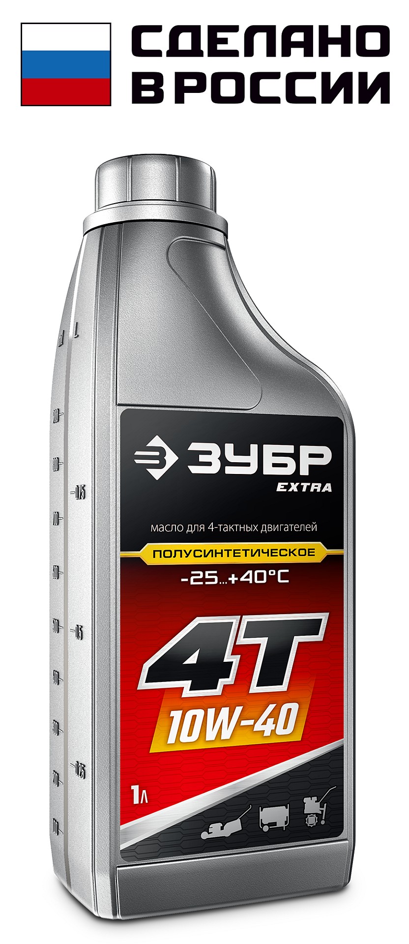 ЗУБР 4Т-10W40, 1 л, полусинтетическое масло для 4-тактных двигателей, EXTRA (70615-1)