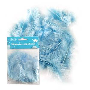 Набор перьев (светло-голубые) 10-12 см 30 шт./Ф6072001