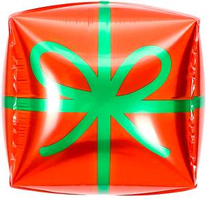 22" Куб Подарок, красный/зеленый (Китай) / 27048