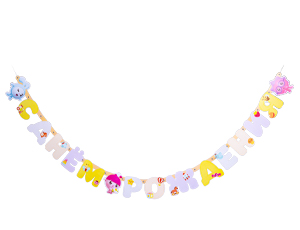 Гирлянда - буквы  "ДР Малышарики Флажки" 210см    