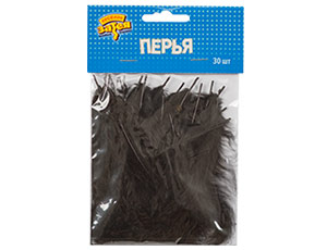 Набор перьев (черные) 10 см 30 шт. /1501-4202
