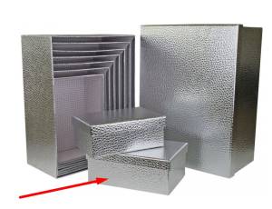 Коробка Текстура кожи серебро 21*15*8.5
