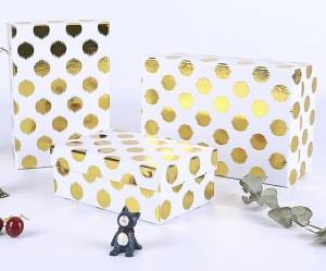 Коробка 23*16*10 см "Золотые точки" белая