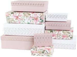 Коробка 14.5*10*5 см. "Флористический декор" ассорти металлик / 504870