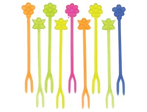 Вилочка д/канапе  Цветы 9 см. 30 шт.