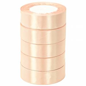 Лента атлас кремовая 25 мм*22,85 м в уп. (5 шт.) / 4886602