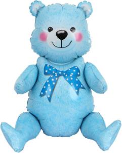 Мишка сидячий синий (Китай) 22"/15537