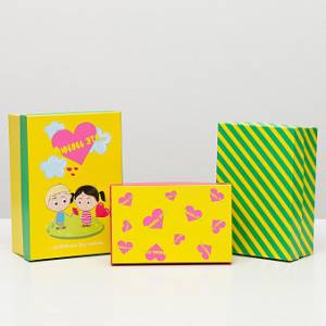 Коробка 23*16*9.5 см "Любовь-это..." желтая / 6489490