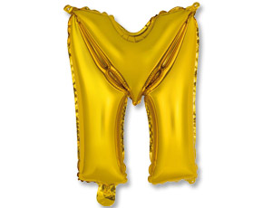 Буква "М" 14" - золото/ Китай 1206-0815