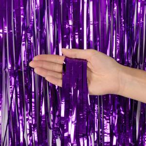 Занавес "Дождик" фиолетовый металлик 100*200 см. (Китай)  6233566