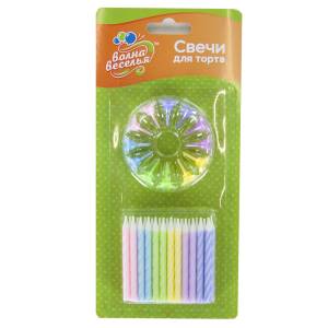 Свечи "Нежное макарунс" ассорти, 6 см., 24 шт/620196