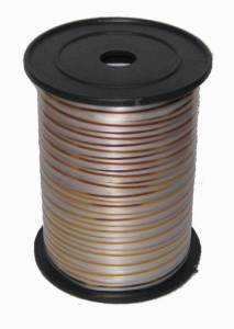 Лента c золотой полоской 5 мм*250м Белая / 1302-0092