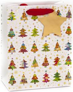 Пакет "Дизайнер Елочки" Белый 23*18*10/19004М