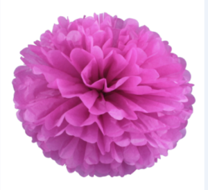 Помпон из бумаги 20 см (фуксия)