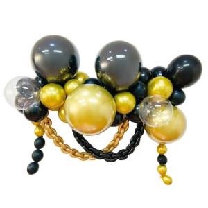 Гирлянда Черный/золото хром из воздушных шаров, 51 шт. в уп./6233274