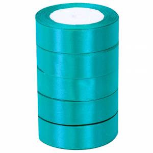 Лента атлас голубая 25 мм*22,85 м в уп. (5 шт.) / 88017576