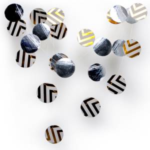 Гирлянда-подвеска "Круг белые зигзаги, золото" 220 см /521175