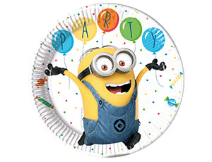 Тарелки Миньоны шарики 23 см 8шт