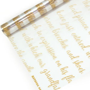 Пленка упаков Рукопись Золото /70см*8м 73023