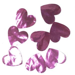 Конфетти для шаров "Сердца"фольга,розовый d=4 см., 50 гр.