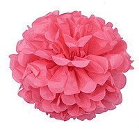 Помпон из бумаги 20 см (вишня)
