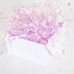 Наполнитель для коробок "Мерцающие феттучини" Розовый ПЭТ 50гр. /6231109