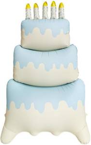 3D Торт со свечами, голубой сатин 47" / Китай 25068
