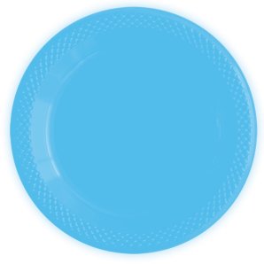 Тарелки пластиковые 23 см "Делюкс" Голубые/10 шт (Колумбия)