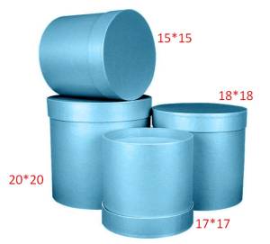 Коробка цилиндр 20*20  см голубой перламутр - Пин16Гол