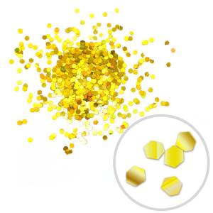 Глиттер "Звезды" лазерный золотой 3 мм/100 г (Китай)