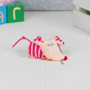 Магнит, мягкая игрушка "Полосатая мышка" / 4306607