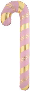 29" Леденец трость розовый/золото (надув воздухом) (Китай) / 25029