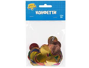 Конфетти Круги фольгированные ассорти 2,5см 20гр 1501-4945
