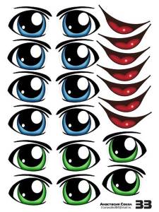 Наклейки "Глаза Рты №33"(6 комплектов на листе)/1960-33
