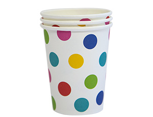 Стаканы бумажные "Горошек мульти" 250мл 6 шт