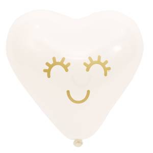 Сердце 10" Бел/Роз с рис Реснички Ит 1105-0374