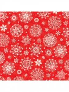 Бумага упак. Снежинки на красном 70*100см (10 листов)/УБ-3221