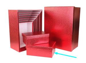 Коробка Текстура кожи красная 21*15*8.5 /SY605-RED