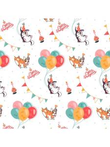 Бумага упак. "Собачка с шарами" 70*100 см 10 листов  /УБ-8965