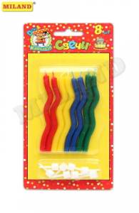 Свечи для торта "Волна" 8 шт с подставками