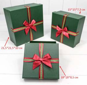 Коробка Кр.бант/Зел коробка 15*15*7,3