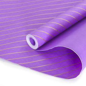 Крафт-бумага Полоски Люрекс Сиреневый 70 см*10 м./72037