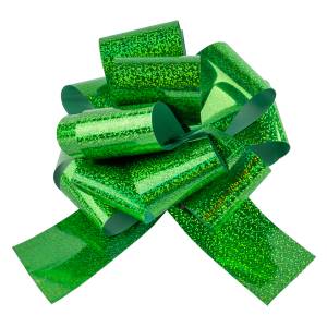 Бант голография Зеленый 36 см / 6233544