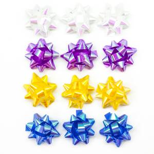 Бант-звезда, ассорти перламутр 5 см, 25 шт/17817