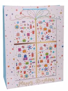 Пакет подарочный ПКП-2631 31*42*12 см с мат ламиацией и глиттером