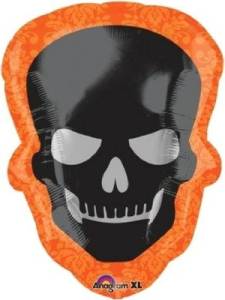 Череп в красном, в орнаменте