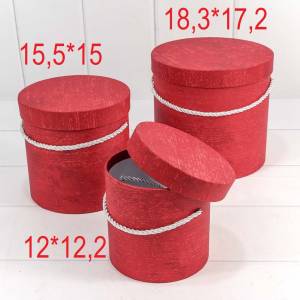 Коробка Цилиндр Красный 12*12,2